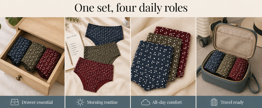 Cotton Hipster Panty – Soft Waistband, Full Coverage, Pack of 3 specification image