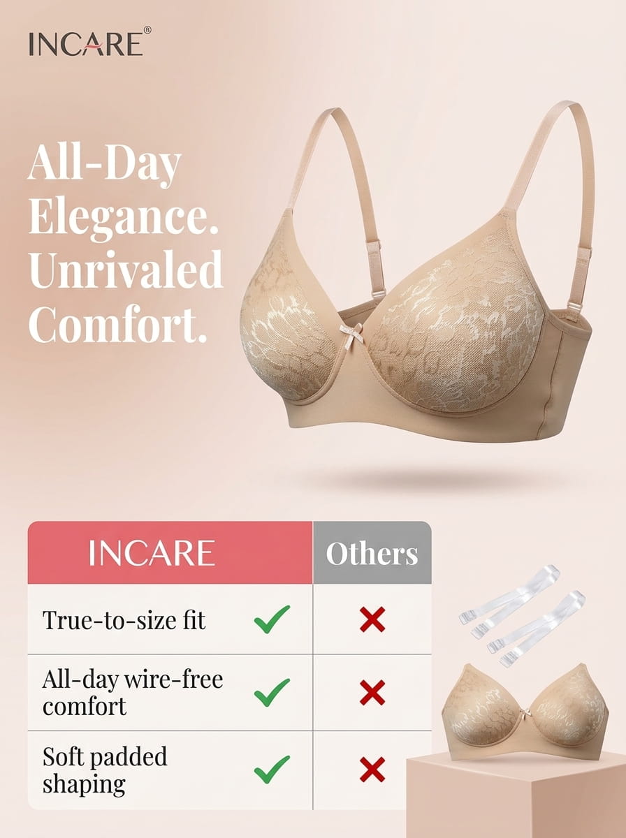 Medium Coverage Padded Lace Bra - B Cup