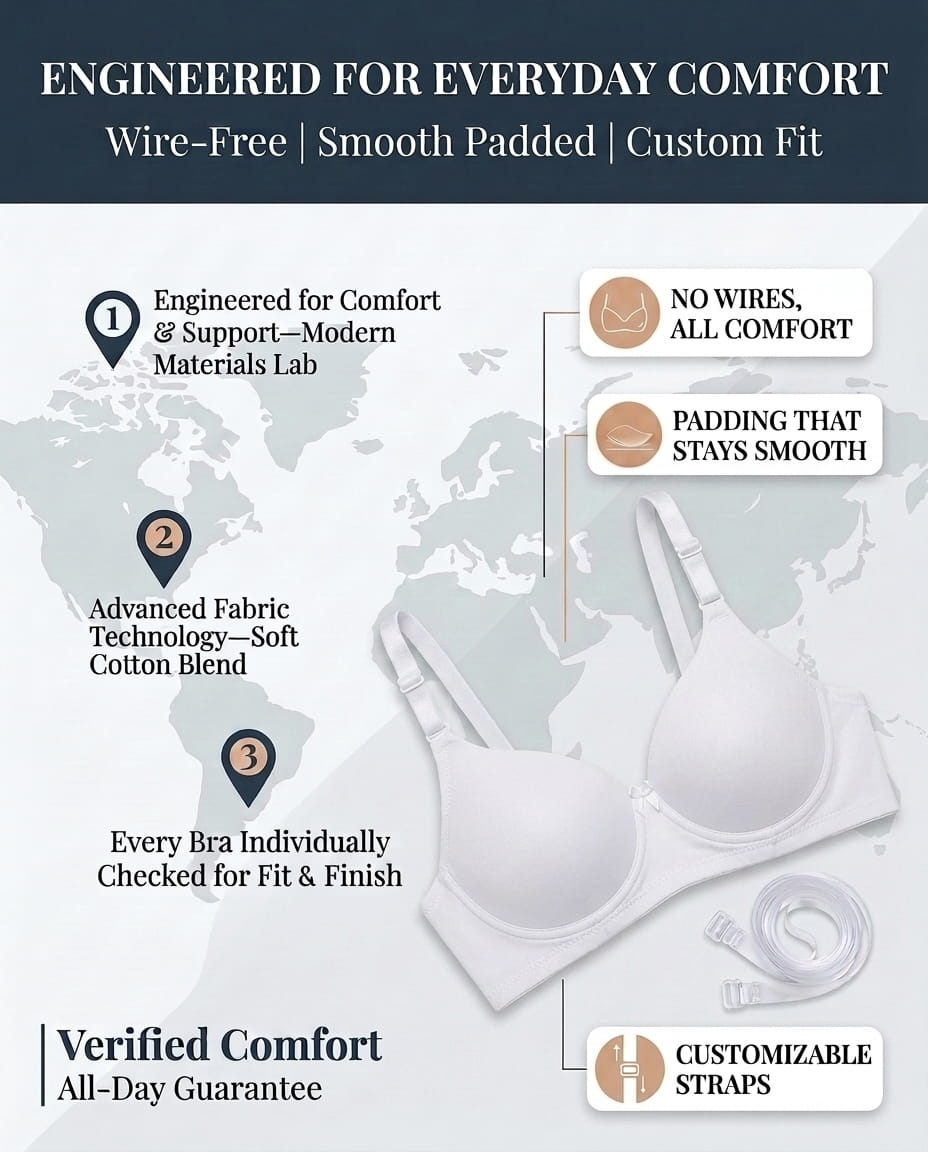 Seamless Padded T-Shirt Bra - C Cup in Skin, Black & White