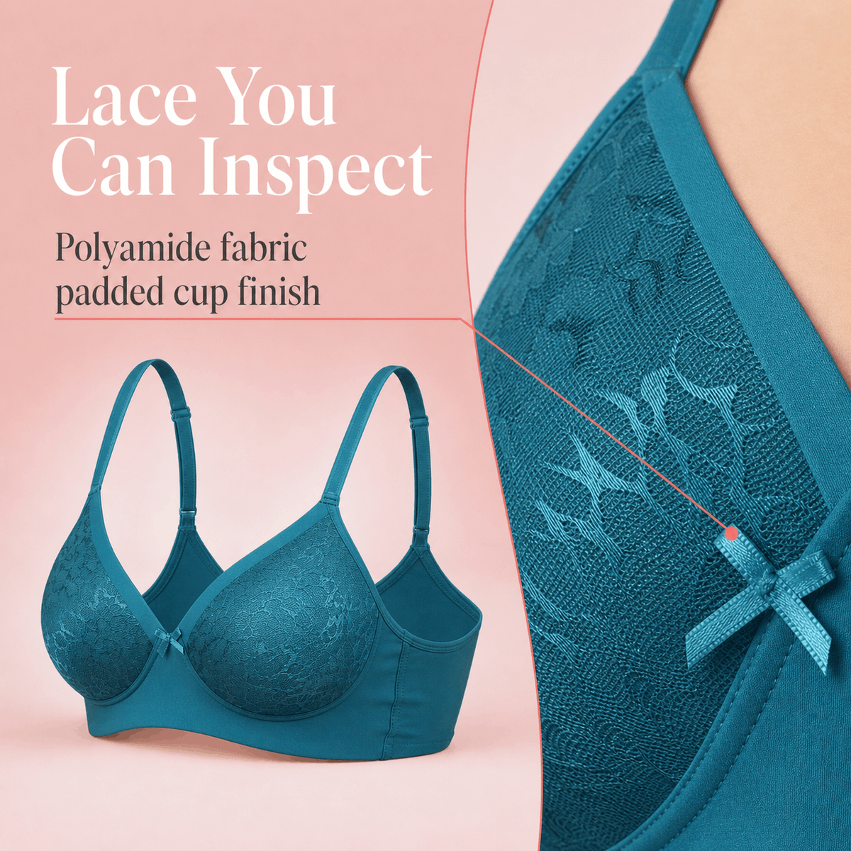 Medium Coverage Padded Lace Bra - B Cup