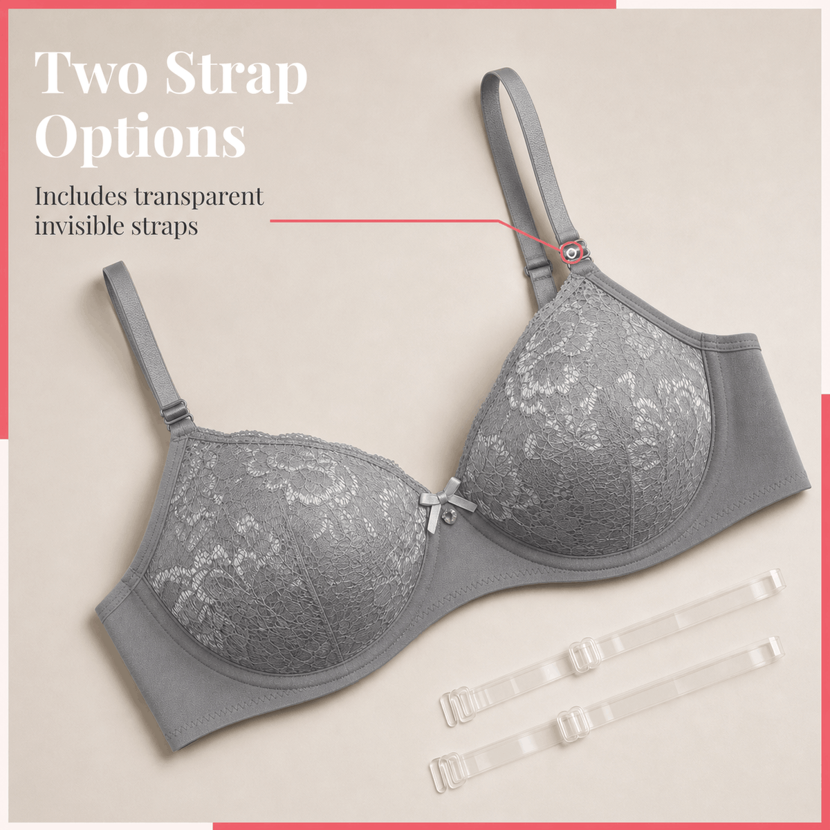Medium Coverage Padded Lace Bra - B Cup