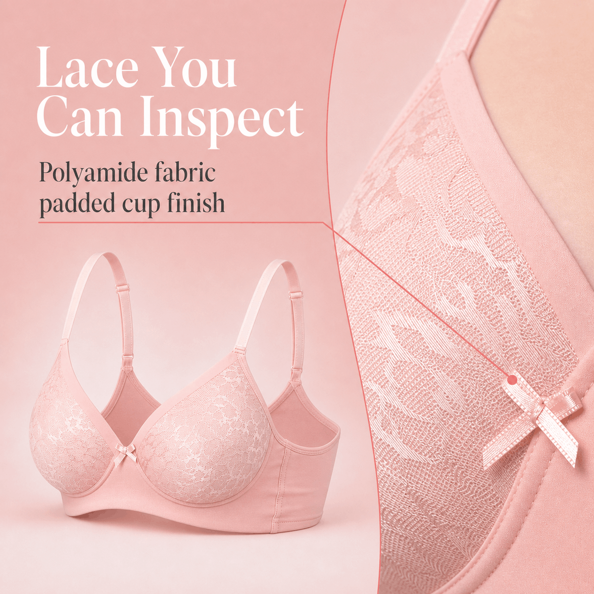 Medium Coverage Padded Lace Bra - B Cup