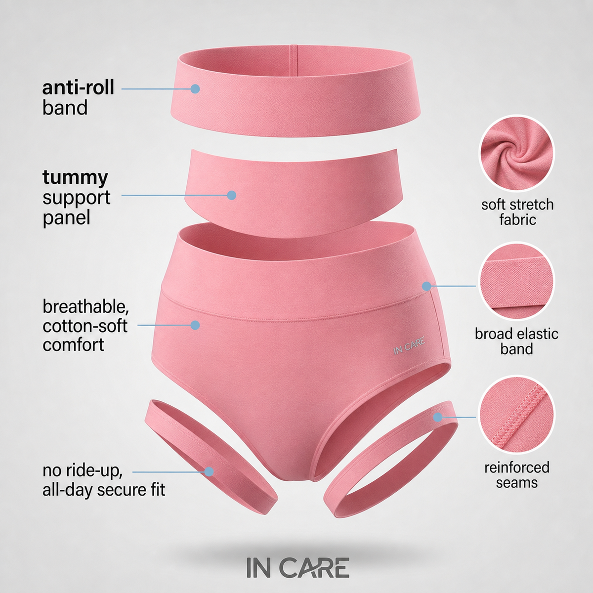High Waist Belly Control Shaper Panty with Broad Elastic Belt
