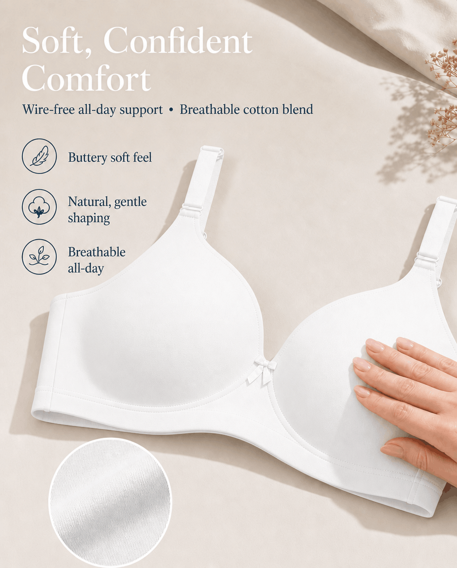 Seamless Padded T-Shirt Bra - C Cup in Skin, Black & White