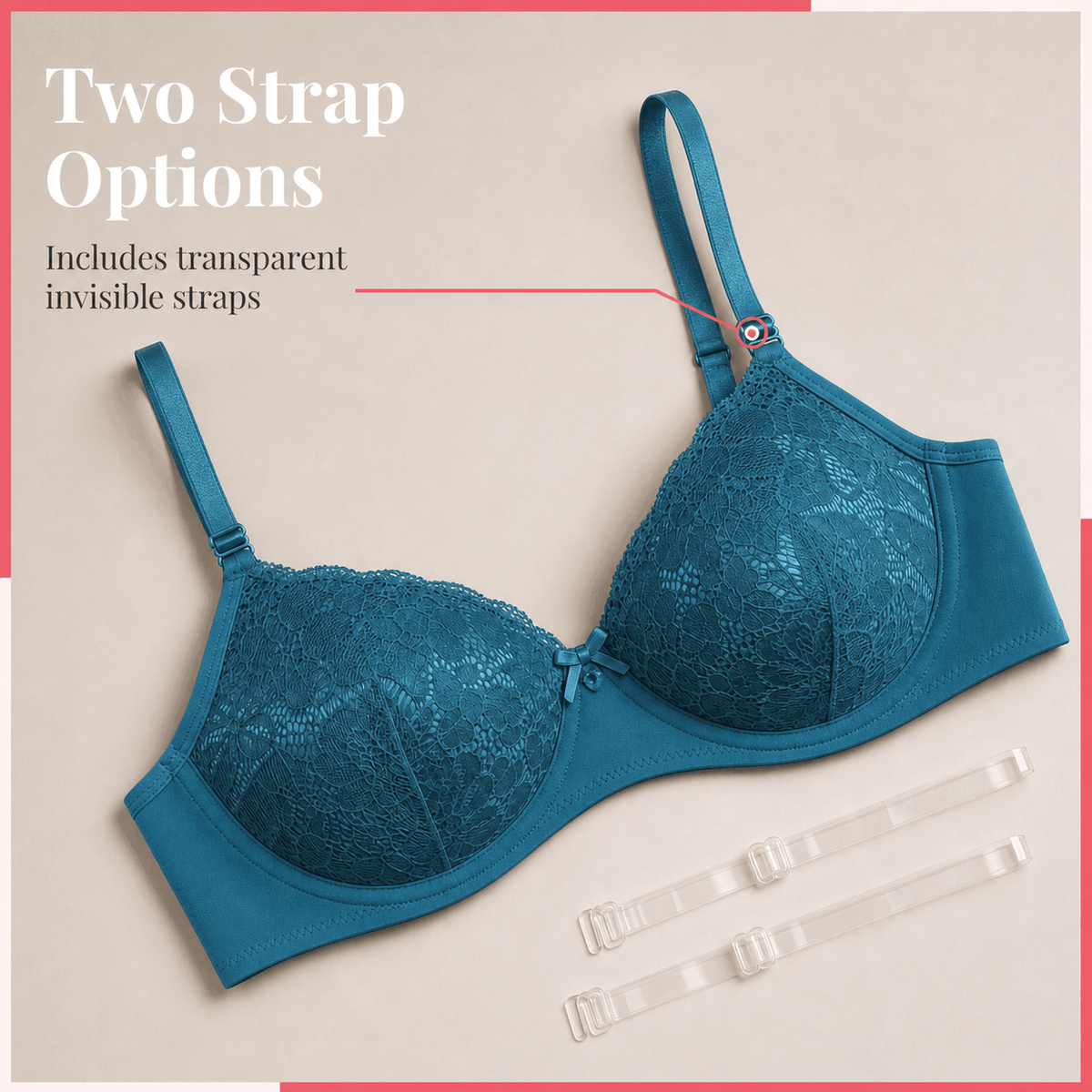 Medium Coverage Padded Lace Bra - B Cup