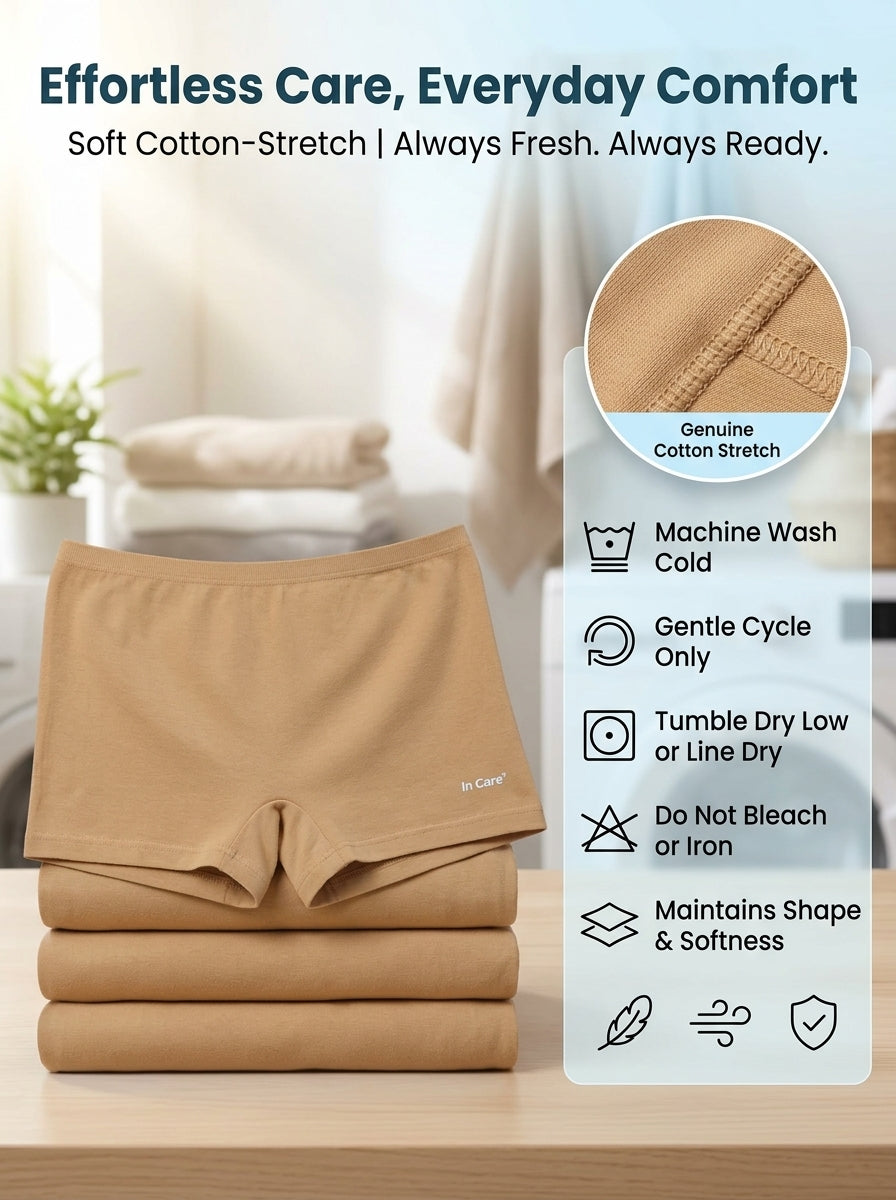 In Care Cotton High Rise Boyshorts | Inner Elastic | Full Coverage