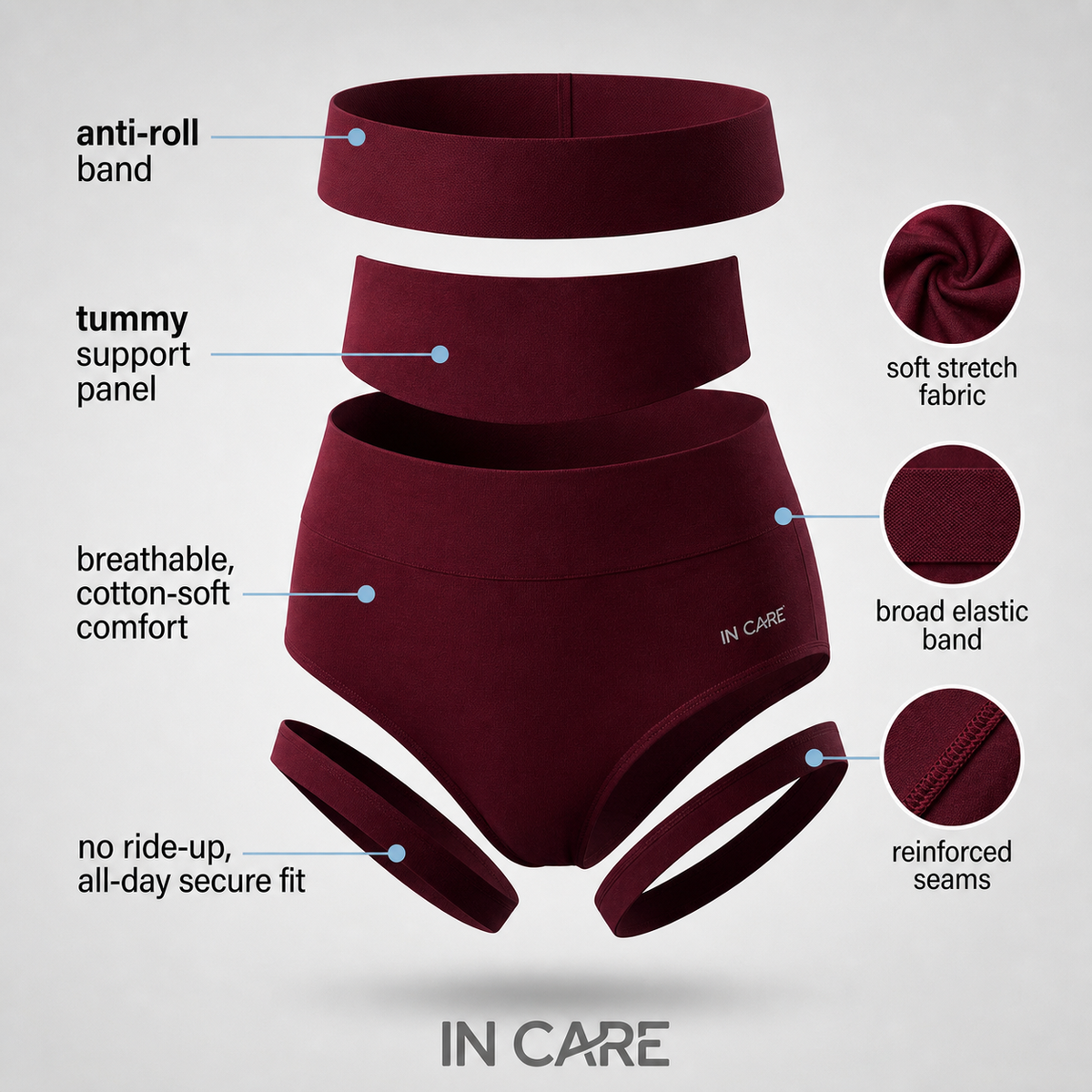 High Waist Belly Control Shaper Panty with Broad Elastic Belt