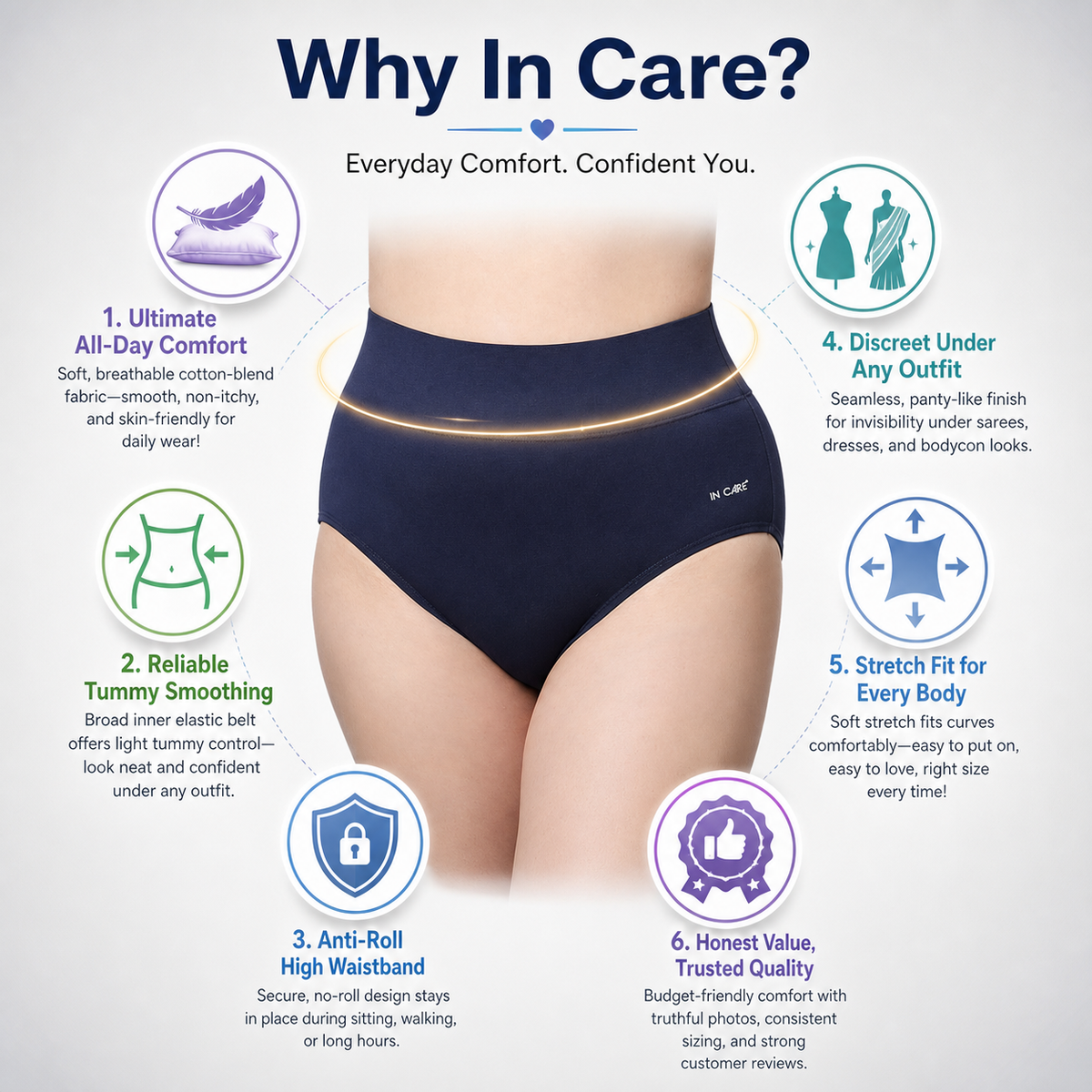 High Waist Belly Control Shaper Panty with Broad Elastic Belt