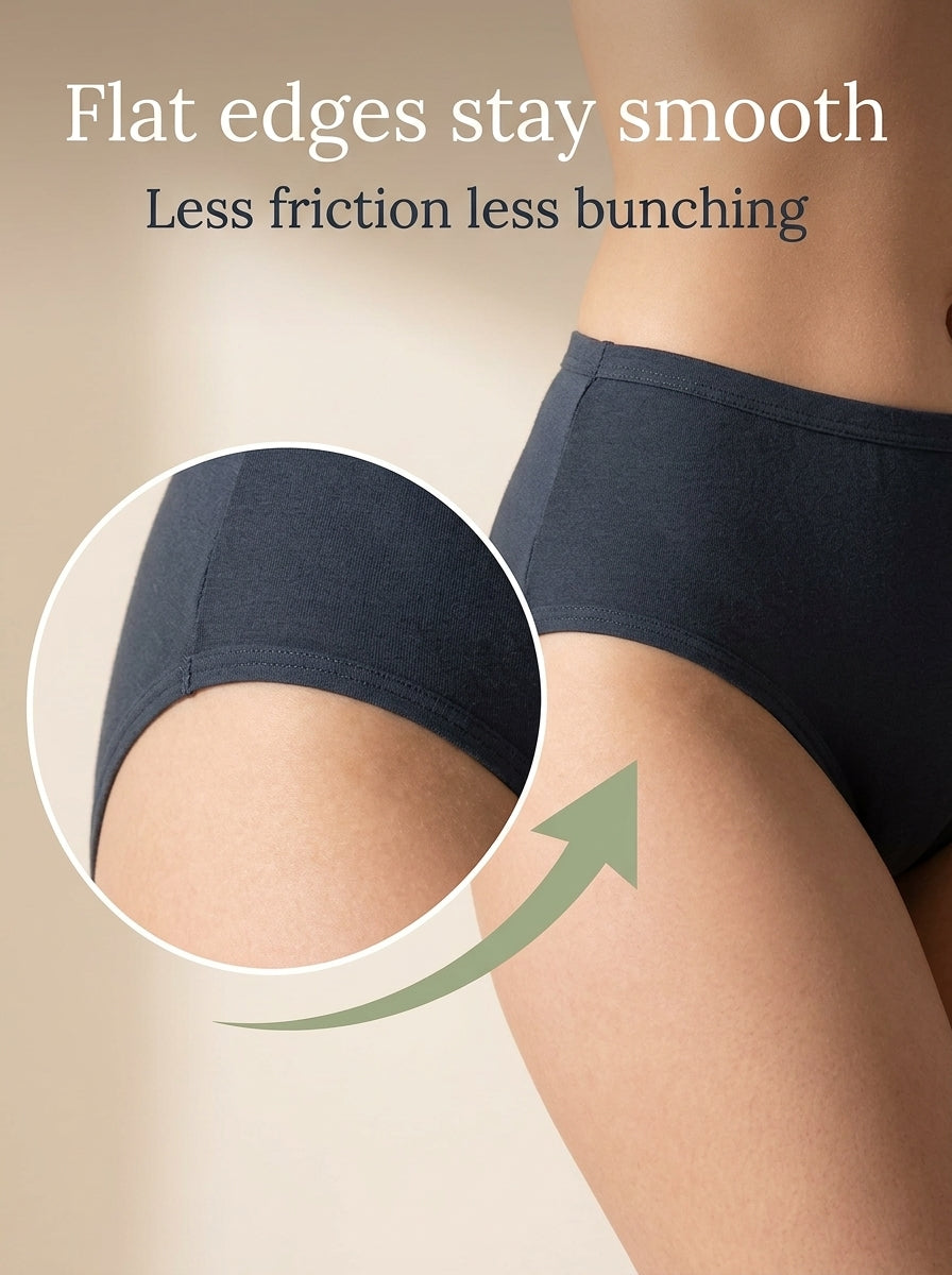In Care Women's 100% Cotton Mid-Rise Hipster Panties, Pack of 3