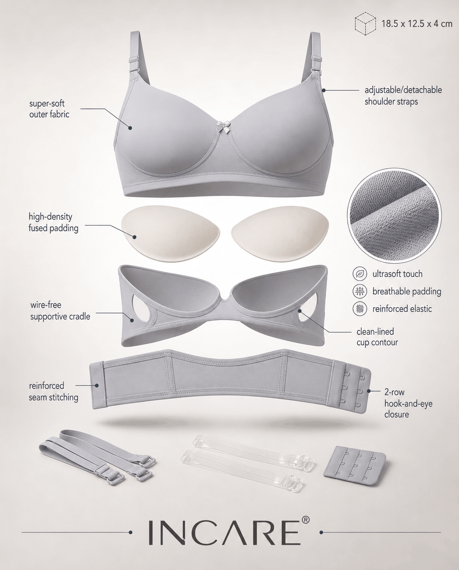 Half Coverage Padded T-Shirt Bra - B Cup