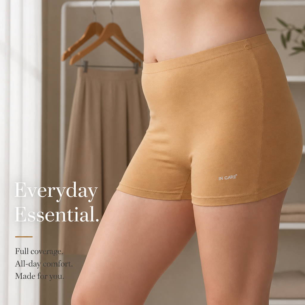 In Care Cotton High Rise Boyshorts | Inner Elastic | Full Coverage
