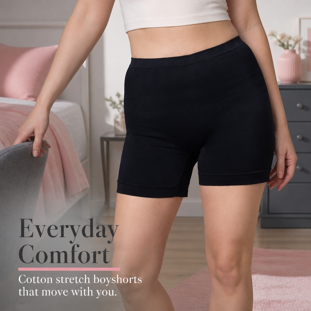 Stretchable High Rise Boyshorts | Free Size Micro Fabric Panty Boyshort