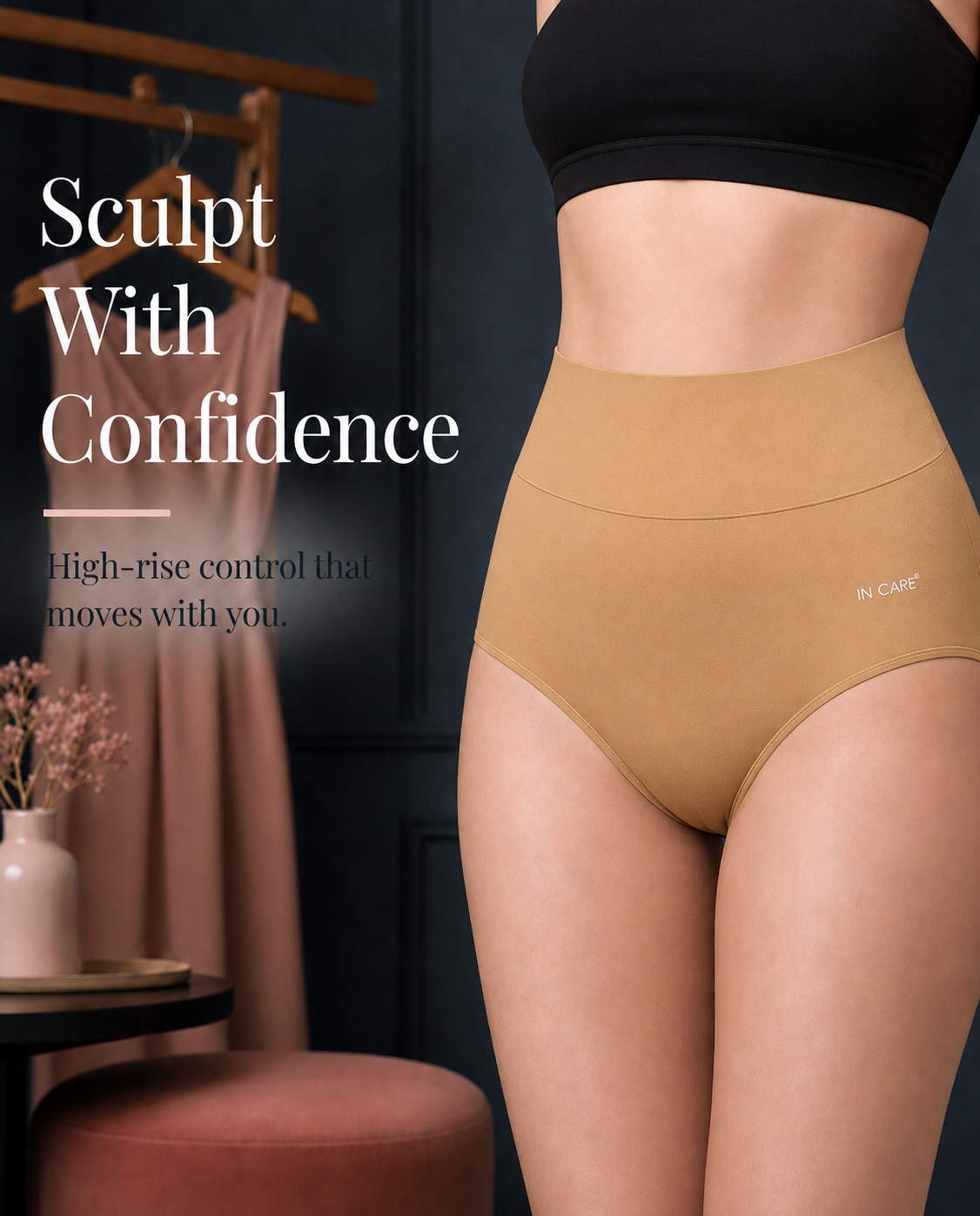 High Waist Belly Control Shaper Panty with Broad Elastic Belt