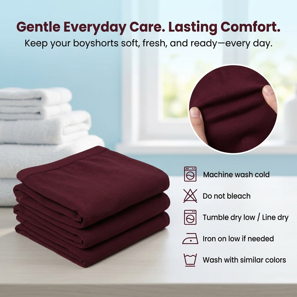 In Care Cotton High Rise Boyshorts | Inner Elastic | Full Coverage