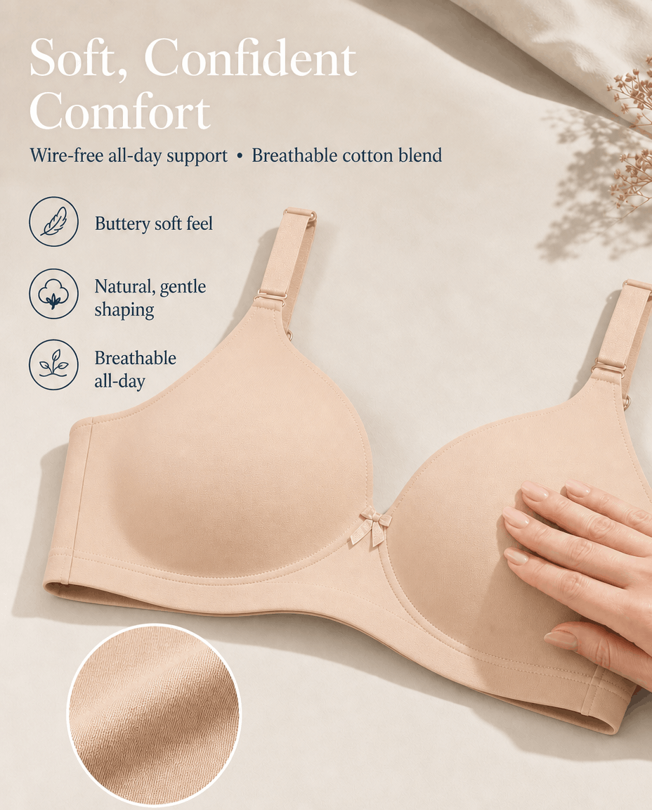 Seamless Padded T-Shirt Bra - C Cup in Skin, Black & White