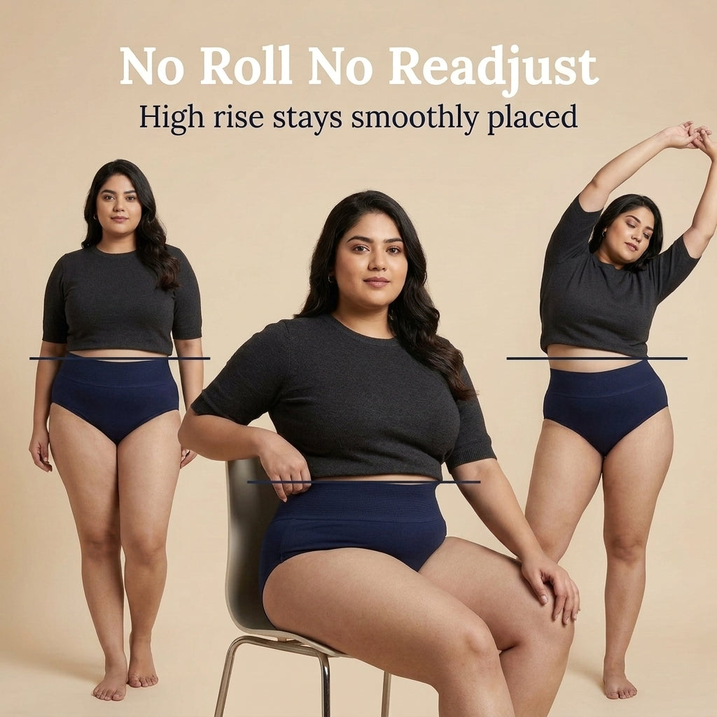 Belly Control Panties for Women | Broad Elastic Waistband | Pack of 3