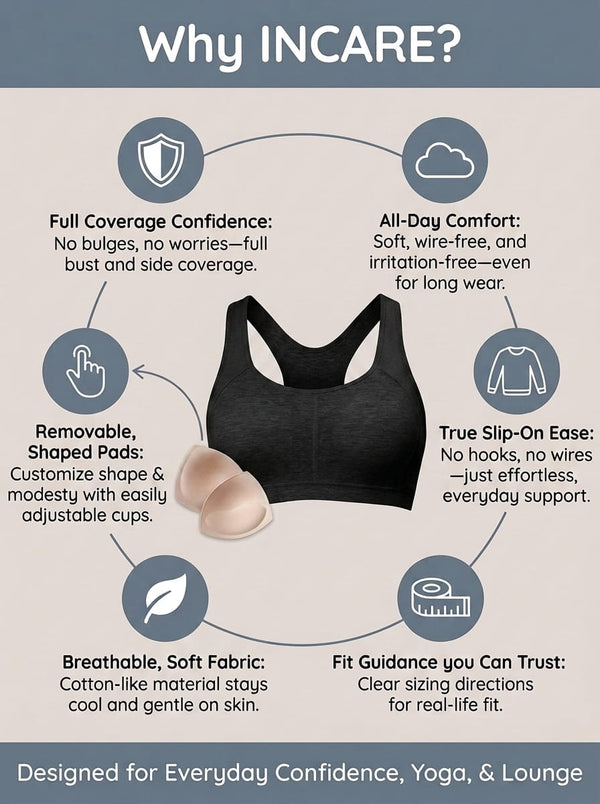 Padded Sports Bra with Removable Cups & Adjustable Straps