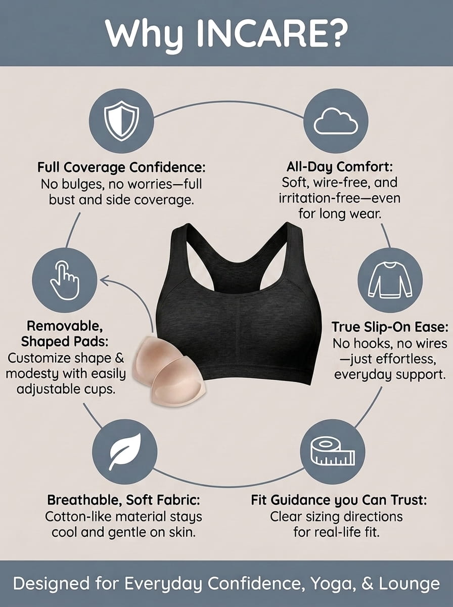 Padded Sports Bra with Removable Cups & Adjustable Straps