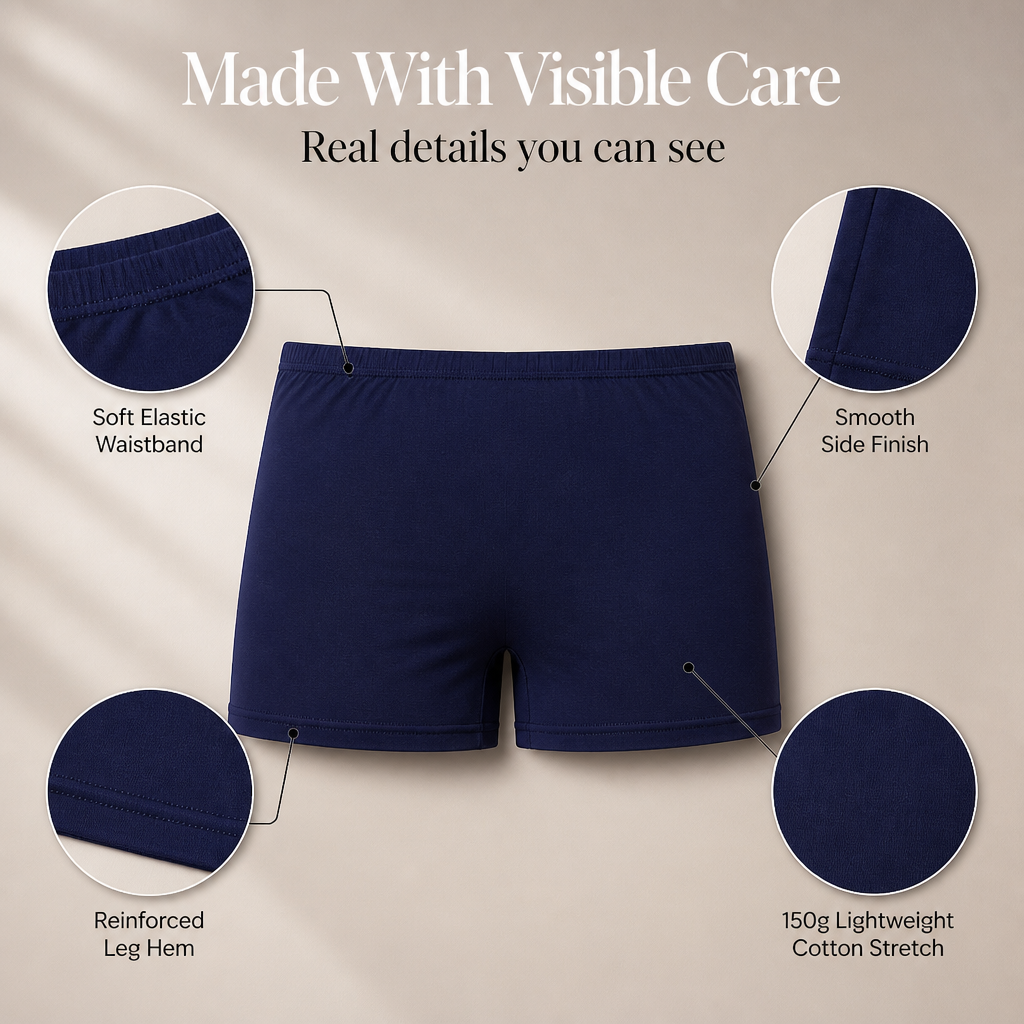In Care Cotton High Rise Boyshorts | Inner Elastic | Full Coverage