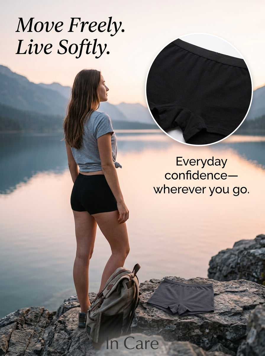 In Care Cotton Stretchable Boyshorts | Cotton Blend | Full Coverage | Pack of 2
