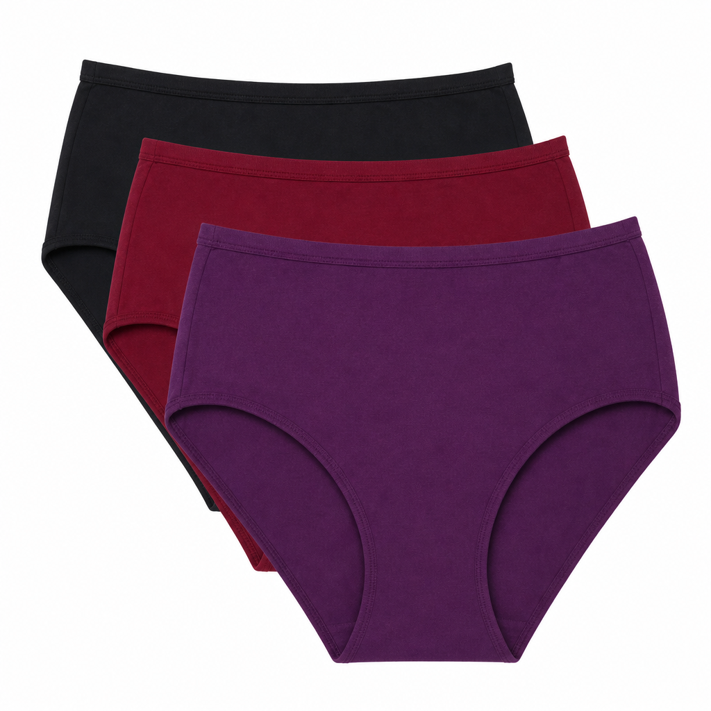 In Care Women's 100% Cotton Mid-Rise Hipster Panties, Pack of 3