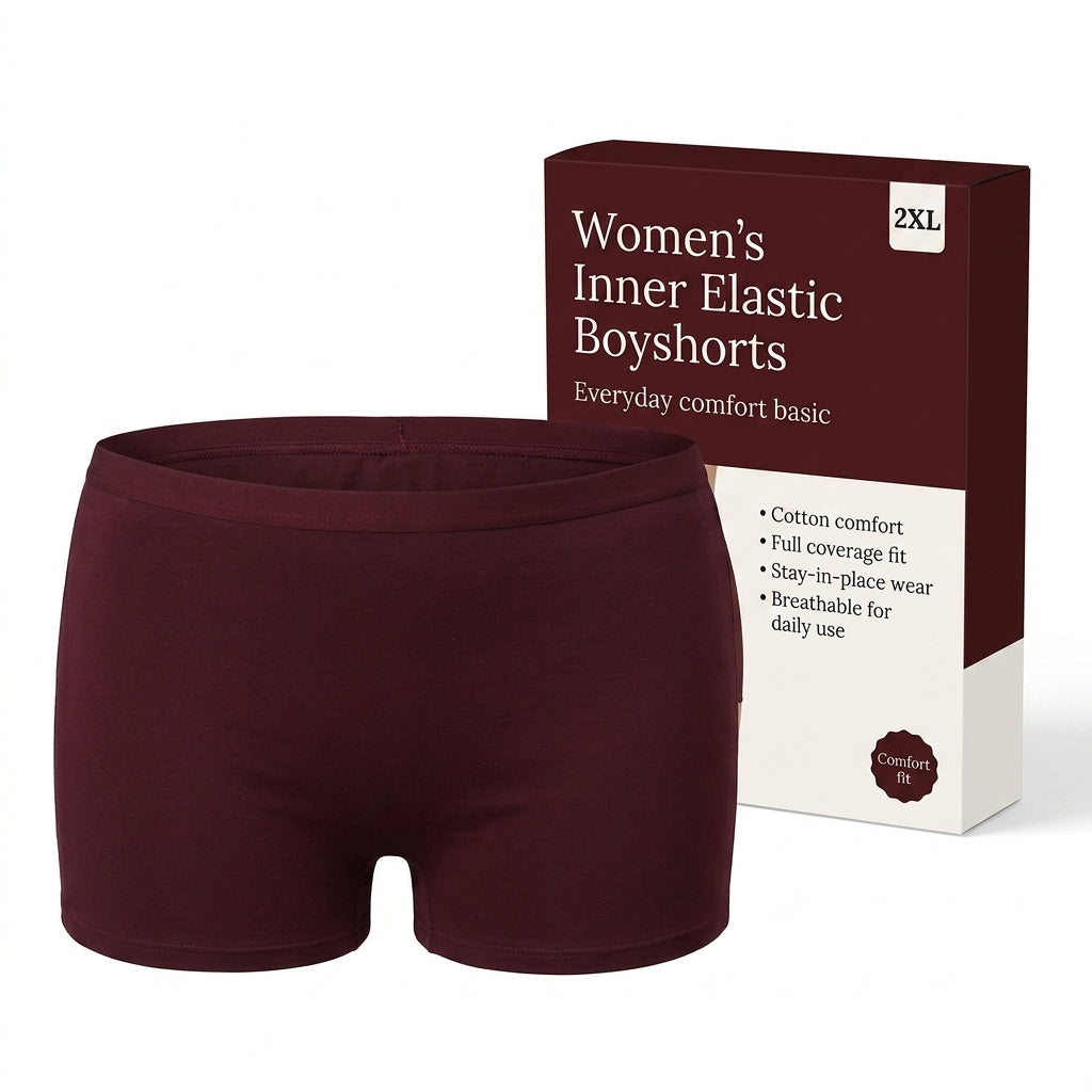 In Care Cotton High Rise Boyshorts | Inner Elastic | Full Coverage