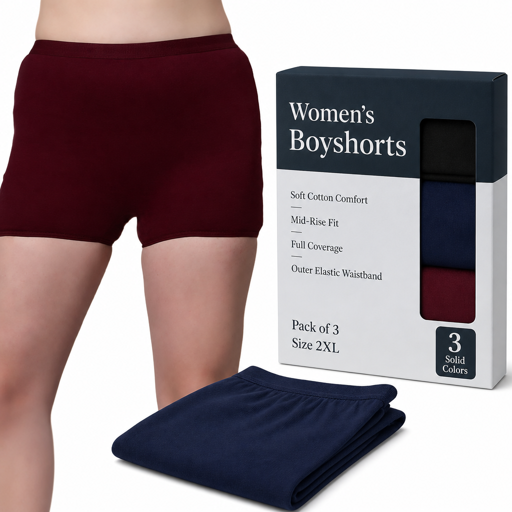 In Care Cotton Hipster Boyshorts | Full Coverage | Pack of 3