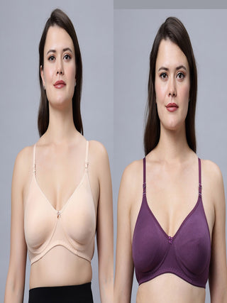 Navya Lightly Padded Full-Coverage T-Shirt bra (Pack of 2) Incare
