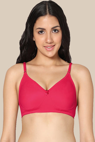 Medium coverage Non Padded Bra Magenta color (Pack of 1)