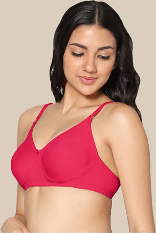 Medium coverage Non Padded Bra Magenta color (Pack of 1)