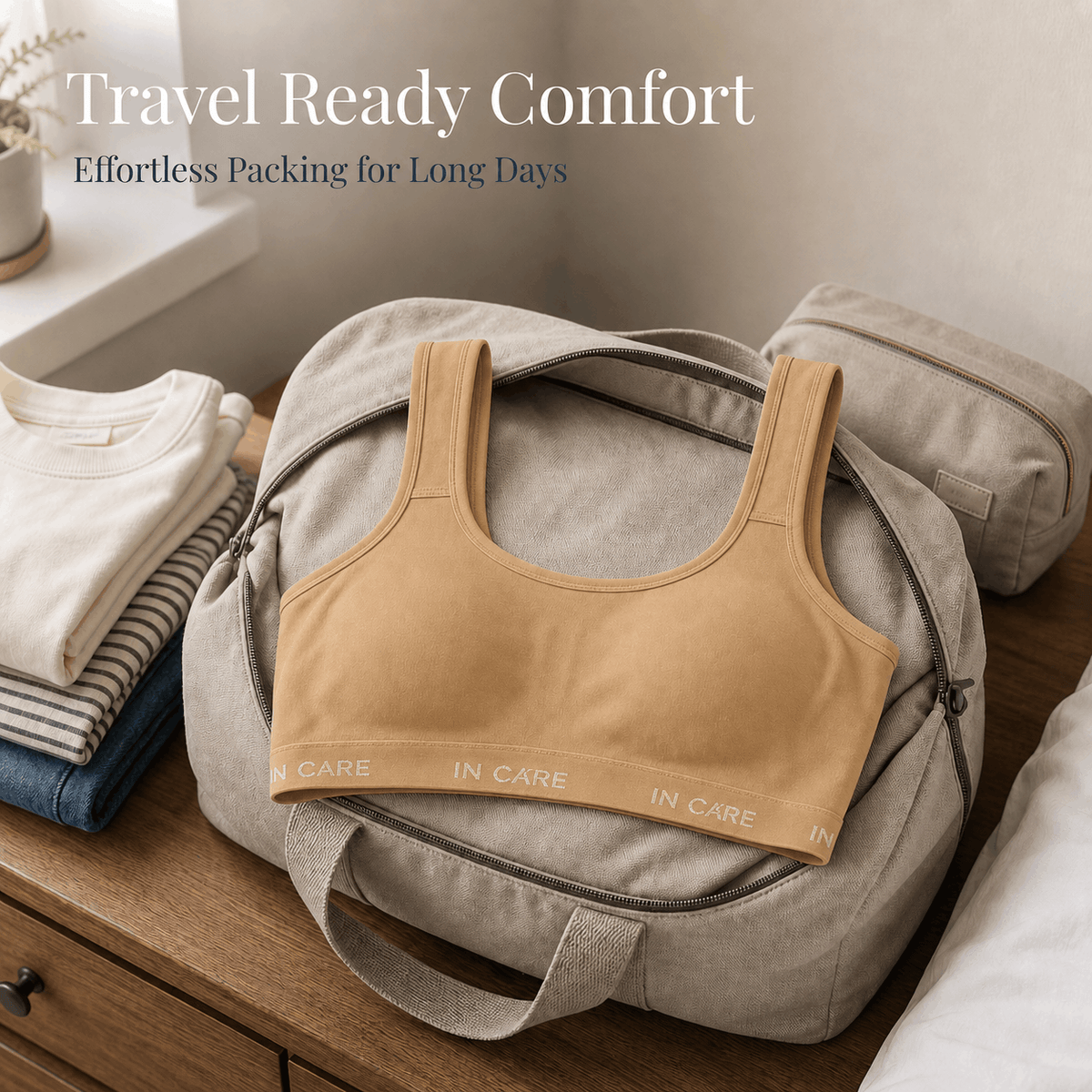 Non-Padded Sports Bra - Full Coverage, Secure Fit