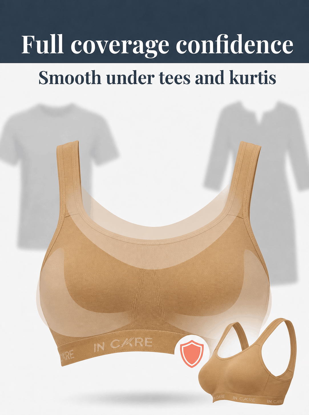 Non-Padded Sports Bra - Full Coverage, Secure Fit