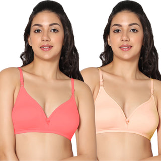 Tulie Non-Padded Half Coverage T-Shirt Bra (Pack of 2) - Incare