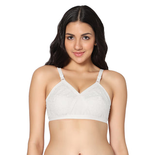 Zoya Non-Padded Full Coverage Embroidery Cotton Bra (Pack of 1) - Incare