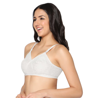 Zoya Non-Padded Full Coverage Embroidery Cotton Bra (Pack of 1) - Incare