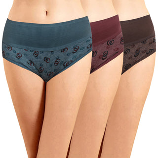Tummy Tucker Printed  Belly Control Panties  (Pack of 3) - Incare