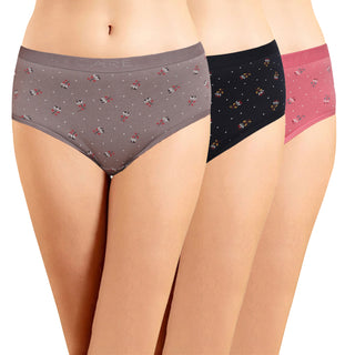ICOE-068 Hipster Panties with Outer Elastic - (Pack of 3) - Incare