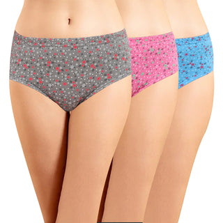ICIN-032  Hipster Panties with Inner Elastic - (Pack of 3) - Incare