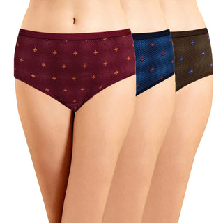 ICOE-078 Hipster Panties with Outer Elastic - (Pack of 3) - Incare