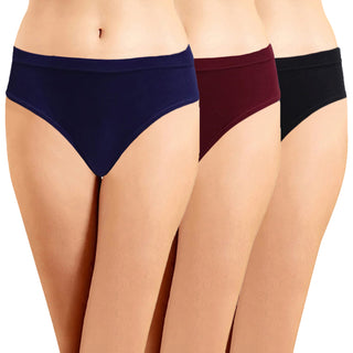 High Rise Hipster with Inner Elastic Panties (Pack of 3) - Incare