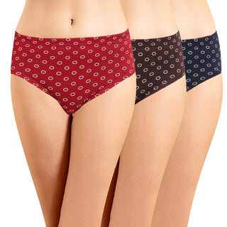 ICIN-033 Hipster Panties with Inner Elastic - (Pack of 3) - Incare