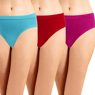 Solid Hipster with Inner Elastic Panties  (Pack of 3) - Incare