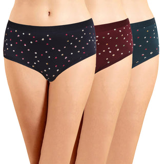 ICOE-037 Hipster Panties with Outer Elastic - (Pack of 3) - Incare
