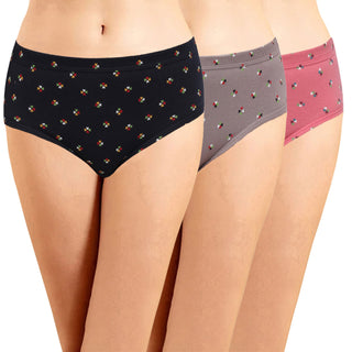 ICIN-038 Hipster Panties with Inner Elastic - (Pack of 3) - Incare