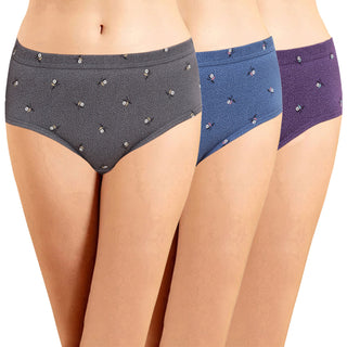 ICIN-031  Hipster Panties with Inner Elastic - (Pack of 3) - Incare