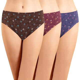 ICIN-027 Hipster Panties with Inner Elastic - (Pack of 3) - Incare