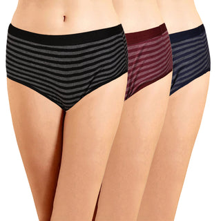 ICOE-017 Hipster Panties with Outer Elastic - (Pack of 3) - Incare