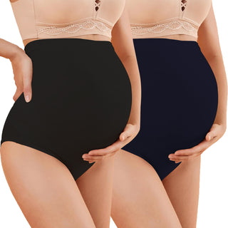 MATERNITY-BLACKN.BLUE- High Rise Maternity Hipster Brief. - Incare